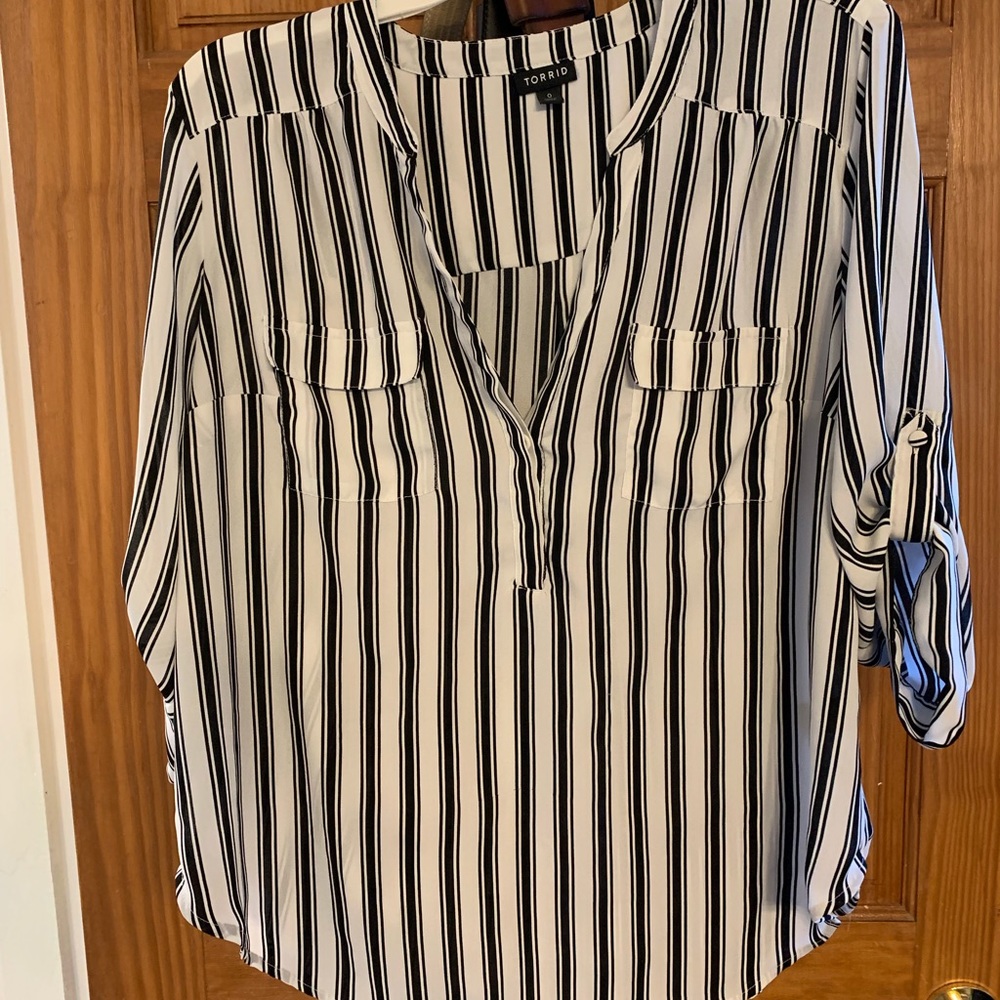 Striped Torrid Harper Blouse Size 0
